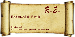 Reinwald Erik névjegykártya