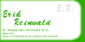 erik reinwald business card